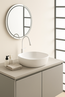 AquaVik Washbasin Sölva Ceramic Round 44x44x13.5 cm Gloss White