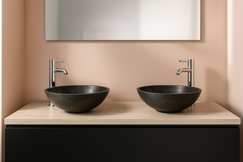 AquaVik Washbasin Stone Bluestone Honed 32x12 cm