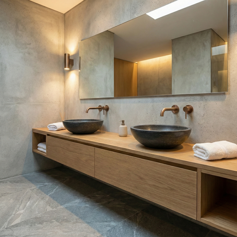 AquaVik Washbasin Stone Bluestone Honed 32x12 cm