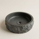 AquaVik Washbasin Stone Bluestone Honed Round Hammered 40x12 cm