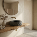 AquaVik Washbasin Stone Bluestone Honed Round Hammered 40x12 cm