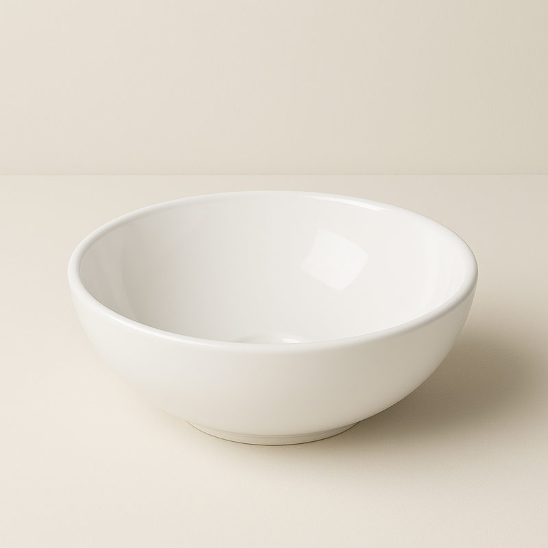 AquaVik Waskom Björk Keramisch Rond 28x10 cm Glans Wit