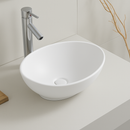 AquaVik Washbasin Sjön Oval Ceramic Matt White 40x33x14.5 cm