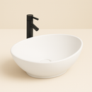 AquaVik Washbasin Sjön Oval Ceramic Matt White 40x33x14.5 cm