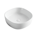 AquaVik Washbasin Sölva Ceramic Round 44x44x13.5 cm Gloss White