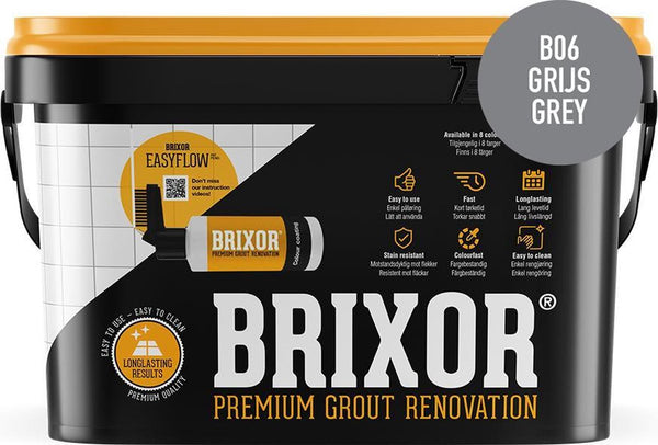 Brixor Kit de rénovation de joints premium B-06 Gris 1,3 kg