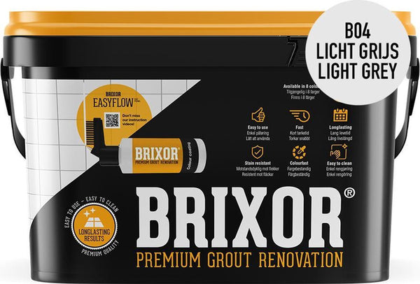 Brixor Kit de rénovation de joints premium B-04 Gris clair 1,3 kg