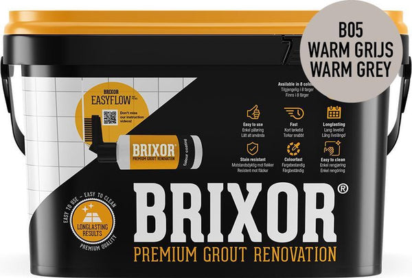 Brixor Kit de rénovation de joints premium B-05 Gris chaud 1,3 kg