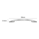 CAS407.81 Aluminium Cover Strip Self-Adhesive - Matt Silver - 38x3.5mm - 0.9m and 2.7m
