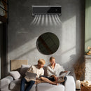 AUX Multi Split Airco, Binnenunit, Koelen en Verwarmen, WiFi, 12000 BTU, 3,5 kW – Glanzend zwart – sfeerbeeld