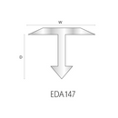 EDA147.81 Aluminum Transition Strip T-Profile - Matte Silver - 22mm - 2.5m