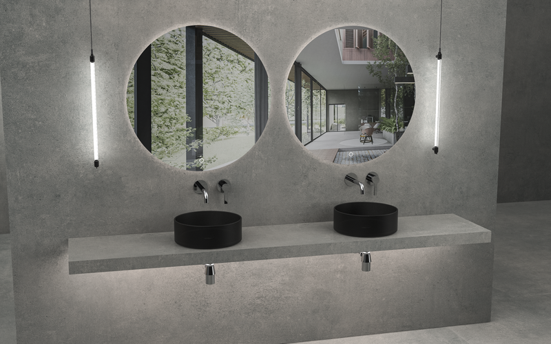 Built-in washbasin mixer tap chrome single-lever control Rondo by FuturBath including concealed body