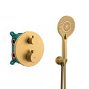 Douchekraan Inbouw Thermostatisch 2-Weg 20cm Met Handdouche Geborsteld Goud