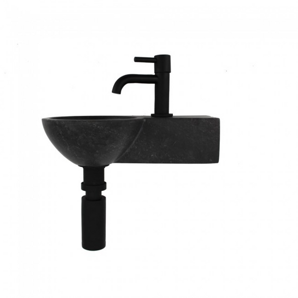 Fountain set Tomas L'aqua Natural Stone with Black tap and siphon