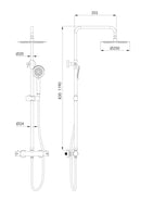 Rondo regendoucheset by Futurbath thermost. geborsteld m-Goud 250mm