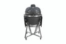 Landmann Kamado Barbecue 22 Inch Large - Ceramic Charcoal BBQ - With Trolley Base &amp; Side Tables - Including Thermometer &amp; Grill - 10+ Steaks Capacity - Grey - Black