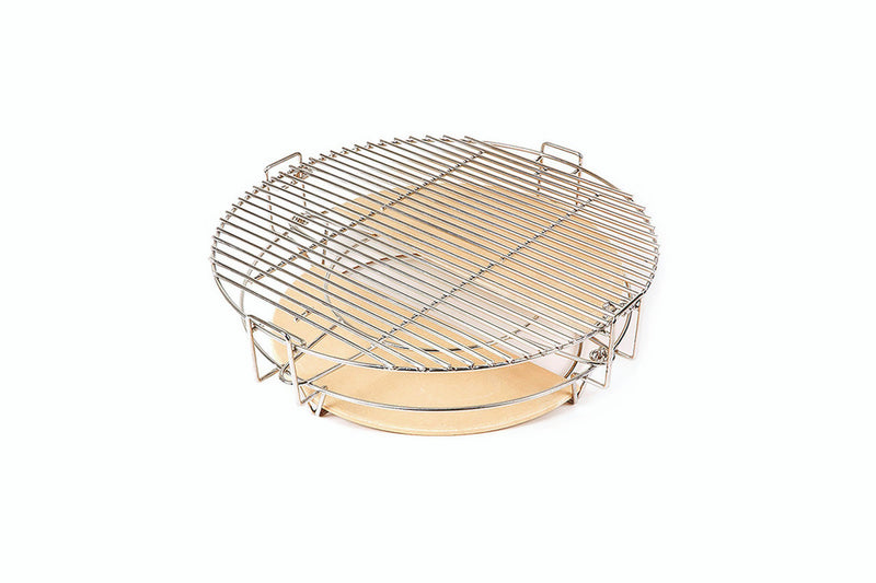 Landmann Kamado Barbecue 22 Inch Large - Keramische Houtskool BBQ - Met Trolley Onderstel & Zijtafels - Inclusief Thermometer & Rooster - 10+ Steaks Capaciteit - Grijs - Zwart