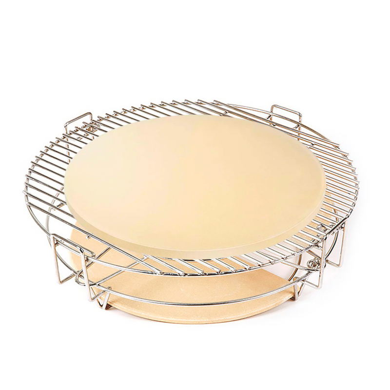 Landmann Kamado Ensemble d'extension de système multi-niveaux de 16 po avec pierre demi-lune et brosse à gril 3 en 1 gratuite 