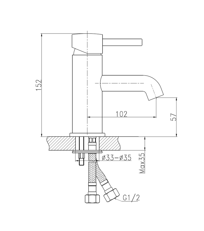 L'Aqua Robinet pour lavabo Lara thermostatique