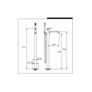 Rondo Freestanding Bathtub Faucet with Hand Shower - Brushed Matte Gold - 91cm