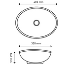 Ceramic surface-mounted wash basin white by Ovaal 40.5x33x14.5 cm by L'Aqua®