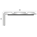 NAS107.81 Aluminium Stair Nosing Self-Adhesive - Matt Silver - 25x10mm - 0.9m and 2.7m