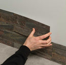 Bande adhésive en pierre naturelle Slimline Metal Frost Interlock 15x60 cm Décoration murale