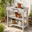 Potting table Lignum White with drawer Acacia wood 50 x 70 x 90 cm