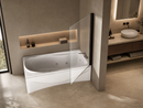 Orbit badwand draaibaar 800 x 1500 x 6 mm nano helder glas/mat zwart