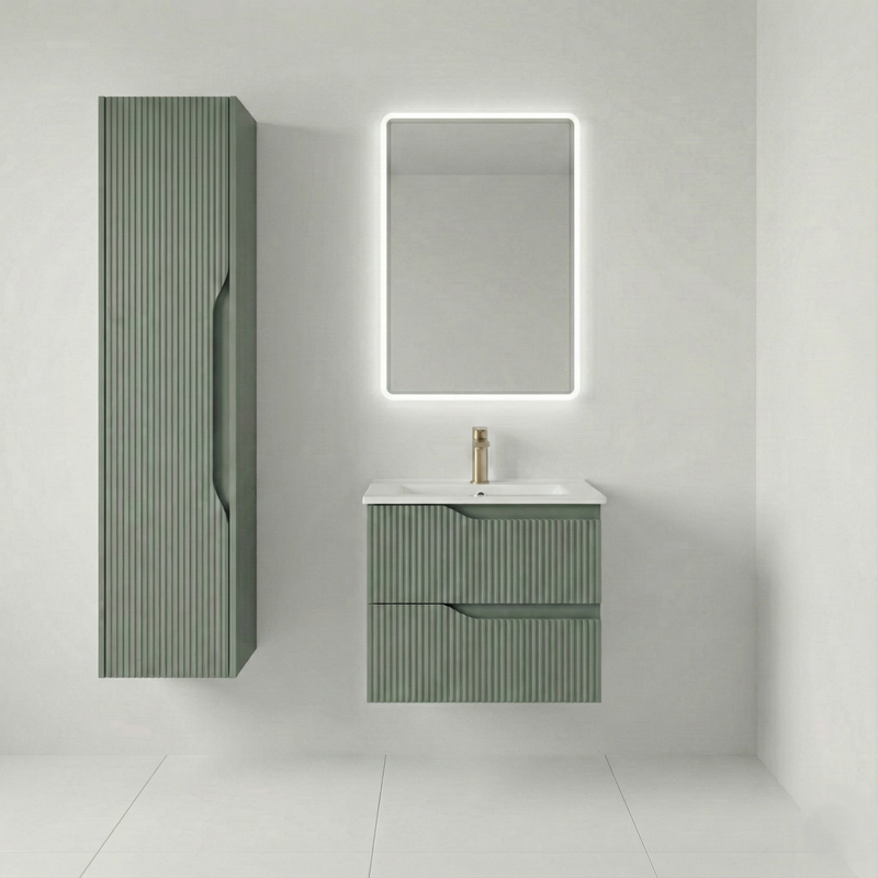 bm Soho 60 green 2 drawer built-in ker. sink white