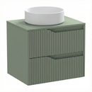 bm Soho 60 green 2 drawer-worktop-surface-washbasin matt-white