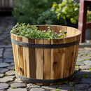 Jardinière ronde M Tub Lignum Acacia FSC 46 x 32 cm Naturel