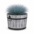 Jardinière Storm Lignum - 32 cm de Haut - Ø 46 cm - Gris Brossé - Jardinières d'Extérieur Rondes - Bacs à Arbres en Bois d'Acacia FSC - pour Jardin, Terrasse et Balcon
