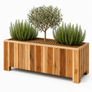 Jardinière Storm Lignum - 50 cm de Hauteur - 100x50 cm - Huilé Naturel - Jardinières d'Extérieur Rectangulaires - Bois d'Acacia certifié FSC - pour Jardin et Terrasse