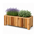 Jardinière Storm Lignum - 40 cm de haut - 84x40 cm - Huilé Naturel - Jardinières d'Extérieur Rectangulaires - Bois d'Acacia certifié FSC - pour Jardin, Terrasse et Balcon