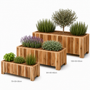 Storm Lignum Jardinière Lot de 3 - Huilé Naturel - S M L - Jardinières Rectangulaires d'Extérieur - Bois d'Acacia certifié FSC - pour Jardin et Terrasse