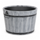 Round planter L Tub Lignum Acacia FSC 55 x 38 cm brushed Gray