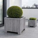 Jardinière Storm Lignum - 30 cm de haut - 30 cm de large - Gris - Jardinières d'extérieur Carrées - Bois d'acacia FSC - pour Jardin, Terrasse et Balcon