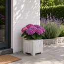 Square planter S Lignum Acacia FSC 30 x 30 cm White