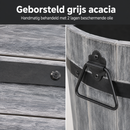 Jardinière Storm Lignum - 32 cm de Haut - Ø 46 cm - Gris Brossé - Jardinières d'Extérieur Rondes - Bacs à Arbres en Bois d'Acacia FSC - pour Jardin, Terrasse et Balcon