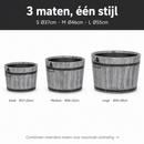 Jardinière Storm Lignum - 32 cm de Haut - Ø 46 cm - Gris Brossé - Jardinières d'Extérieur Rondes - Bacs à Arbres en Bois d'Acacia FSC - pour Jardin, Terrasse et Balcon