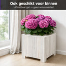 Jardinière Storm Lignum - 40 cm de haut - 40 cm de large - Blanc - Jardinières d'extérieur Carrées - Bois d'acacia certifié FSC - pour Jardin, Terrasse et Balcon