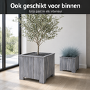 Jardinière Storm Lignum - 30 cm de haut - 30 cm de large - Gris - Jardinières d'extérieur Carrées - Bois d'acacia FSC - pour Jardin, Terrasse et Balcon