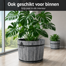 Jardinière Storm Lignum - 32 cm de Haut - Ø 46 cm - Gris Brossé - Jardinières d'Extérieur Rondes - Bacs à Arbres en Bois d'Acacia FSC - pour Jardin, Terrasse et Balcon