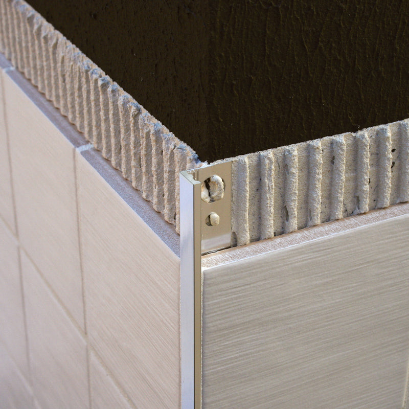 Tegelprofiel Vierkant Zandkleur Aluminium 10 mm 270 cm ESA107.425 by Genesis