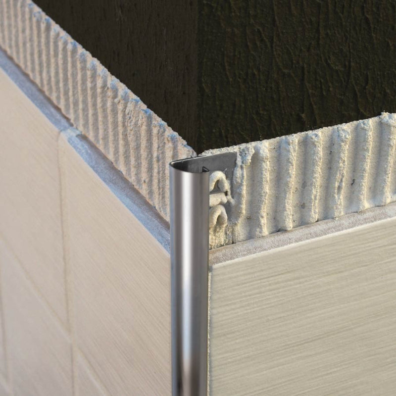 Tile profile Quadrant Brushed Stainless Steel 10 mm 270 cm ESQ107.102
 by Genesis