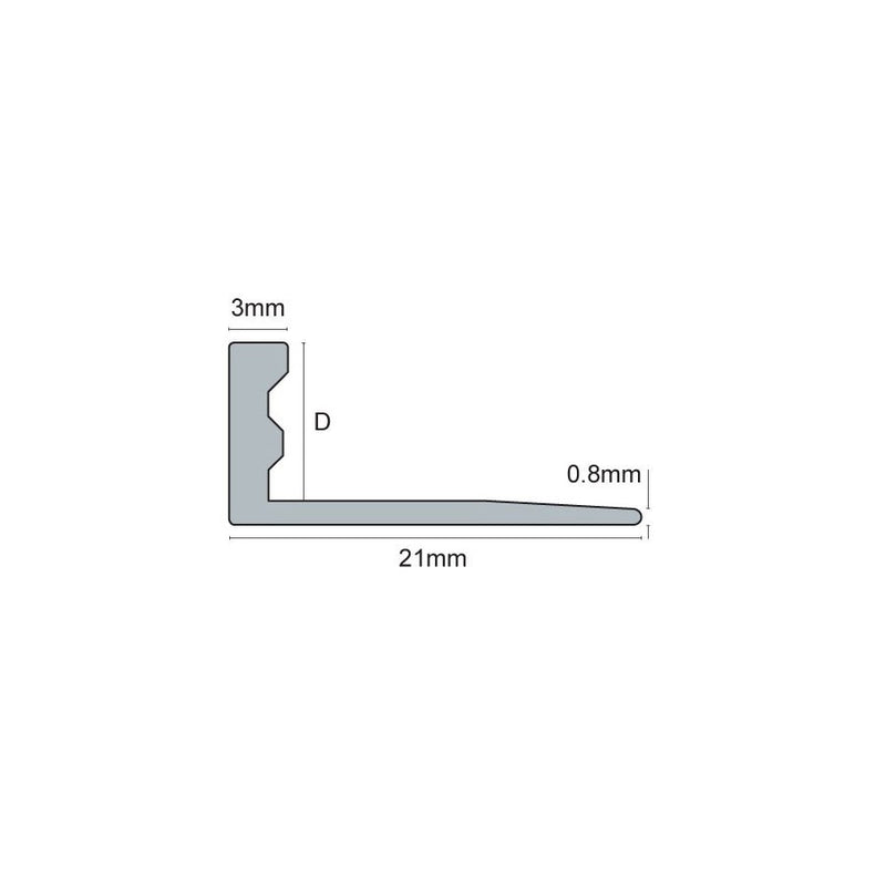 Tile profile Straight Gray PVC 10 mm 250 cm ESP100.11 by Genesis