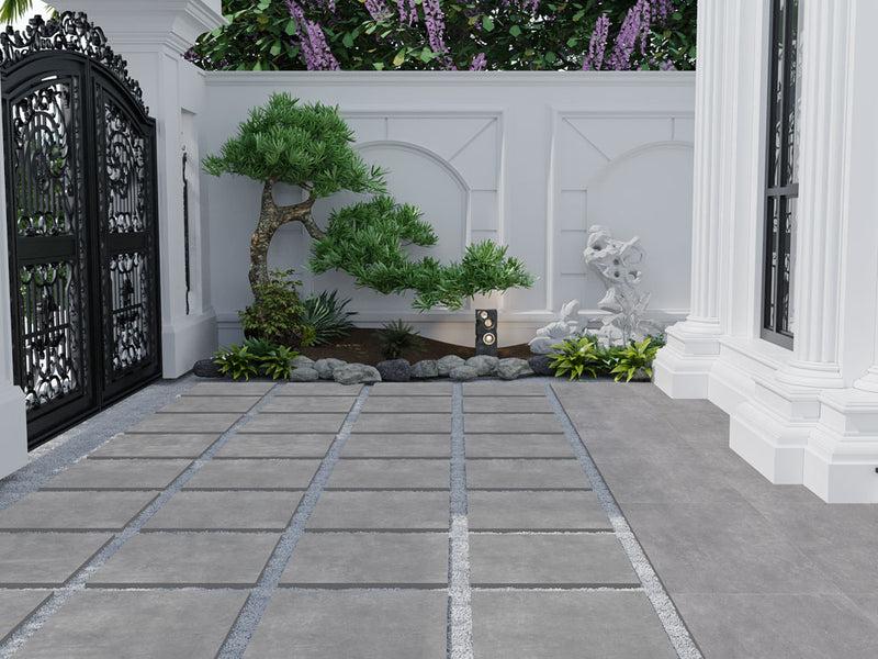 Carrelage de jardin Ark argent 60x120x2 cm