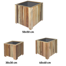 Square planter set of 3 oiled Natural Acacia FSC 