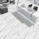 Calacatta Verde Matt Carved Floor Tile 60x120 cm Rectangle – Rectified Ceramic – Marble Look Glossy Veins